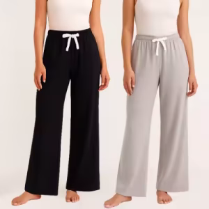 MK Garments - Pack of 2 Women & Kids Jersey Trousers Comfortable Soft Fabric Wide Leg Pants with Adjustable Waist For Girls